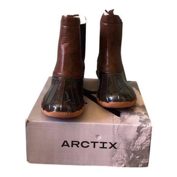 Arctix NIB Women’s McKenzie Pull-On Waterproof Duck Boots Brown Black Size 11 - Picture 1 of 15